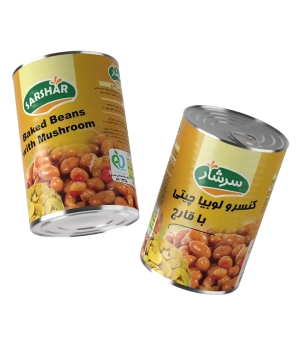 کنسرو لوبیا چیتی با قارچ