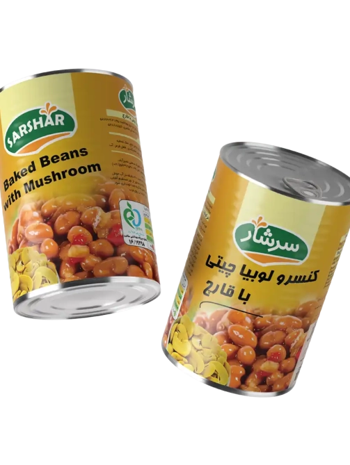 کنسرو لوبیا چیتی با قارچ