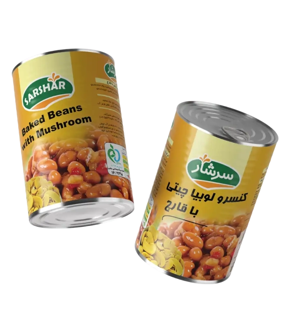 کنسرو لوبیا چیتی با قارچ