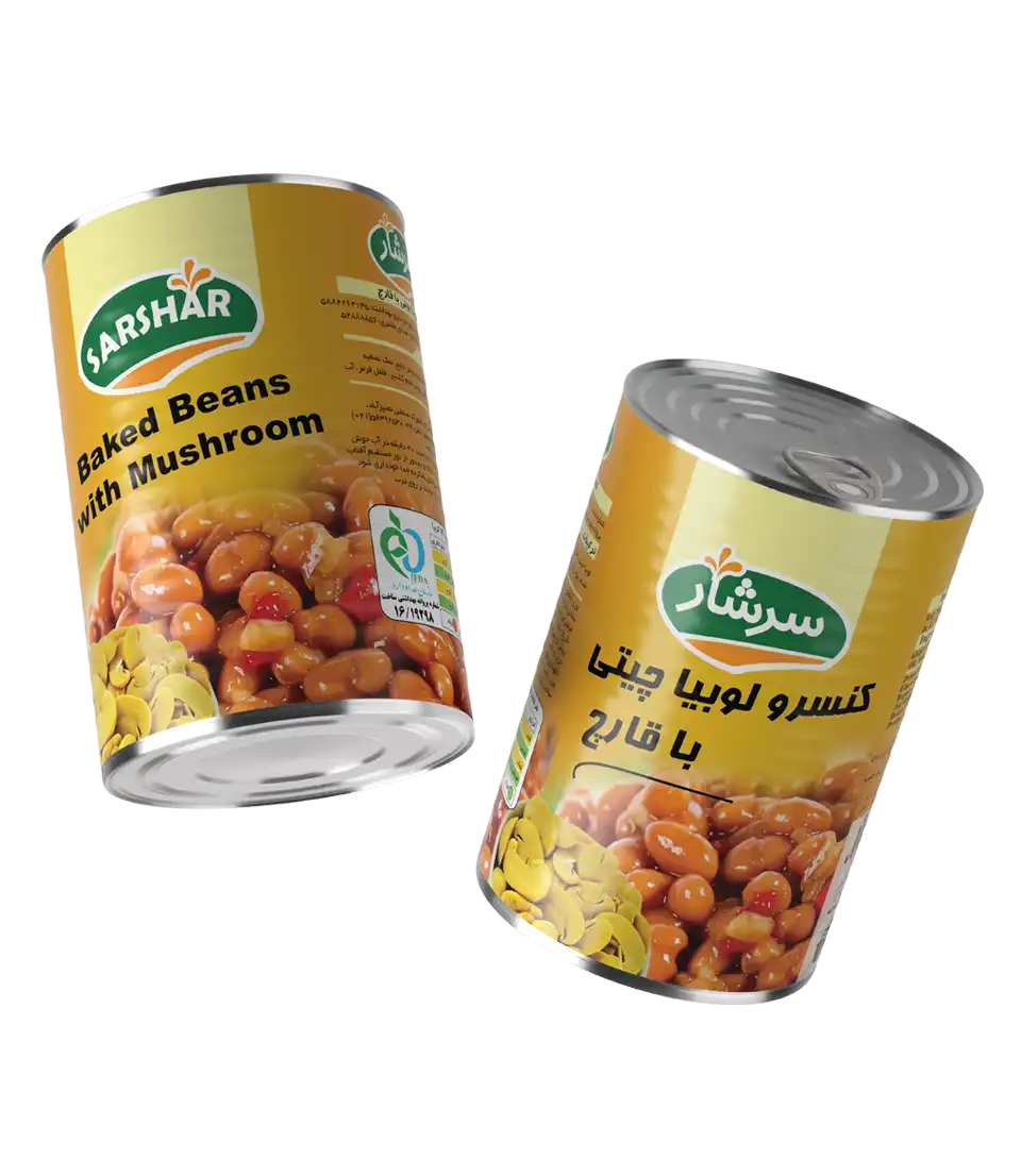 کنسرو لوبیا چیتی با قارچ